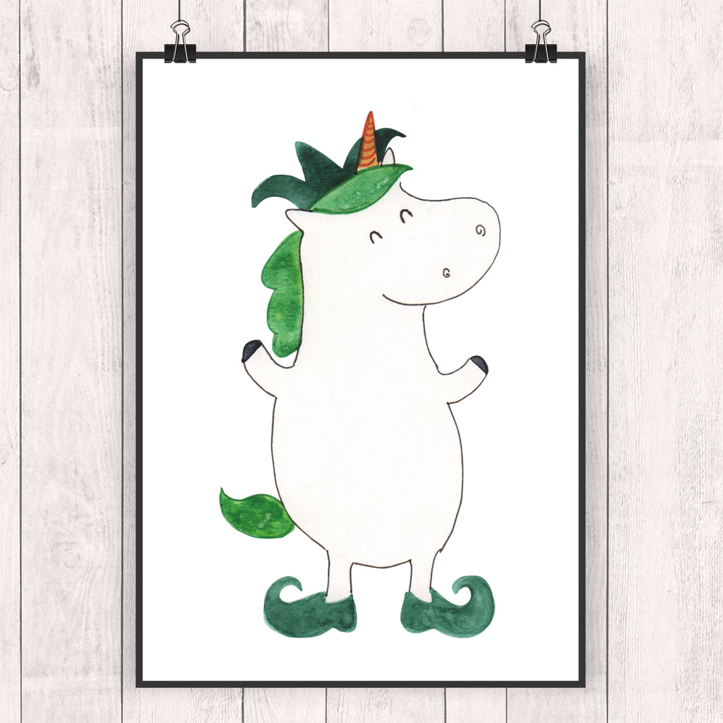 Poster Einhorn Joker Poster, Wandposter, Bild, Wanddeko, Küchenposter, Kinderposter, Wanddeko Bild, Raumdekoration, Wanddekoration, Handgemaltes Poster, Mr. & Mrs. Panda Poster, Designposter, Kunstdruck, Posterdruck, Einhorn, Einhörner, Einhorn Deko, Pegasus, Unicorn, Hofnarr, Kasper, Gaukler, Mittelalter