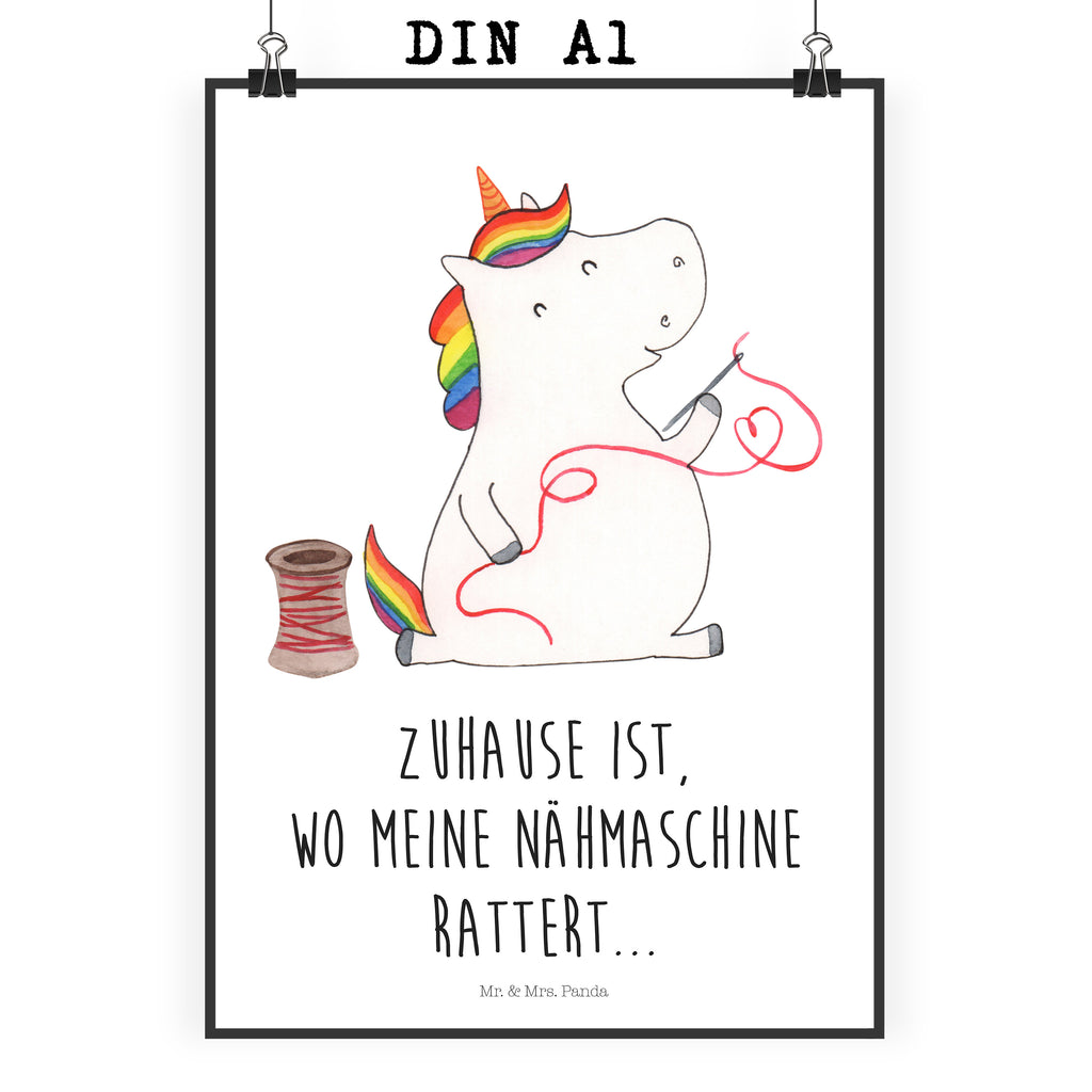 Poster Einhorn Näherin Poster, Wandposter, Bild, Wanddeko, Küchenposter, Kinderposter, Wanddeko Bild, Raumdekoration, Wanddekoration, Handgemaltes Poster, Mr. & Mrs. Panda Poster, Designposter, Kunstdruck, Posterdruck, Einhorn, Einhörner, Einhorn Deko, Pegasus, Unicorn, Näherin, nähen, Mädchen, Freundin, Häkeln, Stricken, basteln, Nähzimmer
