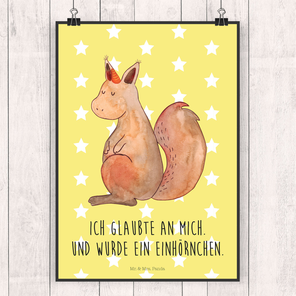 Poster Einhörnchen Glaube Poster, Wandposter, Bild, Wanddeko, Küchenposter, Kinderposter, Wanddeko Bild, Raumdekoration, Wanddekoration, Handgemaltes Poster, Mr. & Mrs. Panda Poster, Designposter, Kunstdruck, Posterdruck, Einhorn, Einhörner, Einhorn Deko, Pegasus, Unicorn, Einhörnchen, Eichhörnchen, Eichhorn