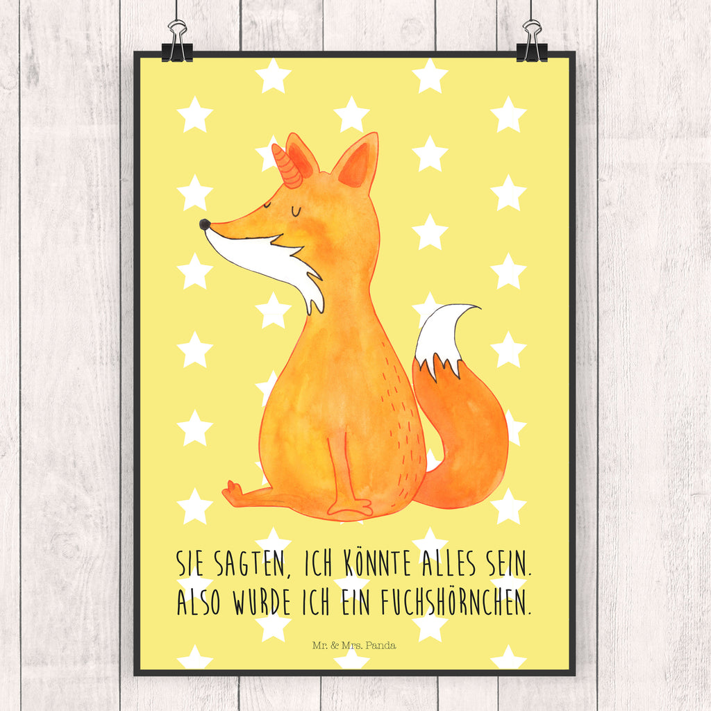 Poster Fuchshörnchen Poster, Wandposter, Bild, Wanddeko, Küchenposter, Kinderposter, Wanddeko Bild, Raumdekoration, Wanddekoration, Handgemaltes Poster, Mr. & Mrs. Panda Poster, Designposter, Kunstdruck, Posterdruck, Einhorn, Einhörner, Einhorn Deko, Pegasus, Unicorn, Fuchs, Unicorns, Fuchshörnchen, Fuchshorn, Foxycorn, Füchse