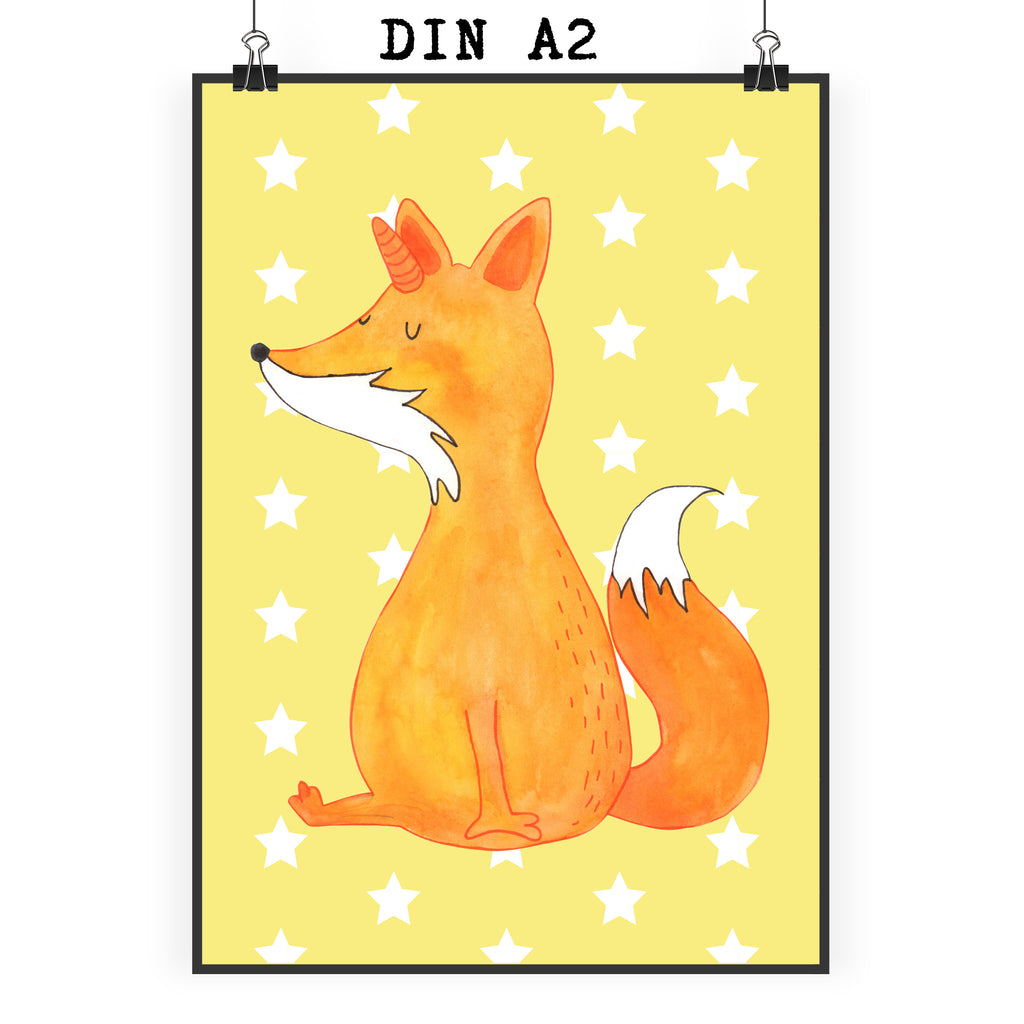 Poster Fuchshörnchen Wunsch Poster, Wandposter, Bild, Wanddeko, Küchenposter, Kinderposter, Wanddeko Bild, Raumdekoration, Wanddekoration, Handgemaltes Poster, Mr. & Mrs. Panda Poster, Designposter, Kunstdruck, Posterdruck, Einhorn, Einhörner, Einhorn Deko, Pegasus, Unicorn, Fuchs, Unicorns, Fuchshörnchen, Fuchshorn, Foxycorn, Füchse