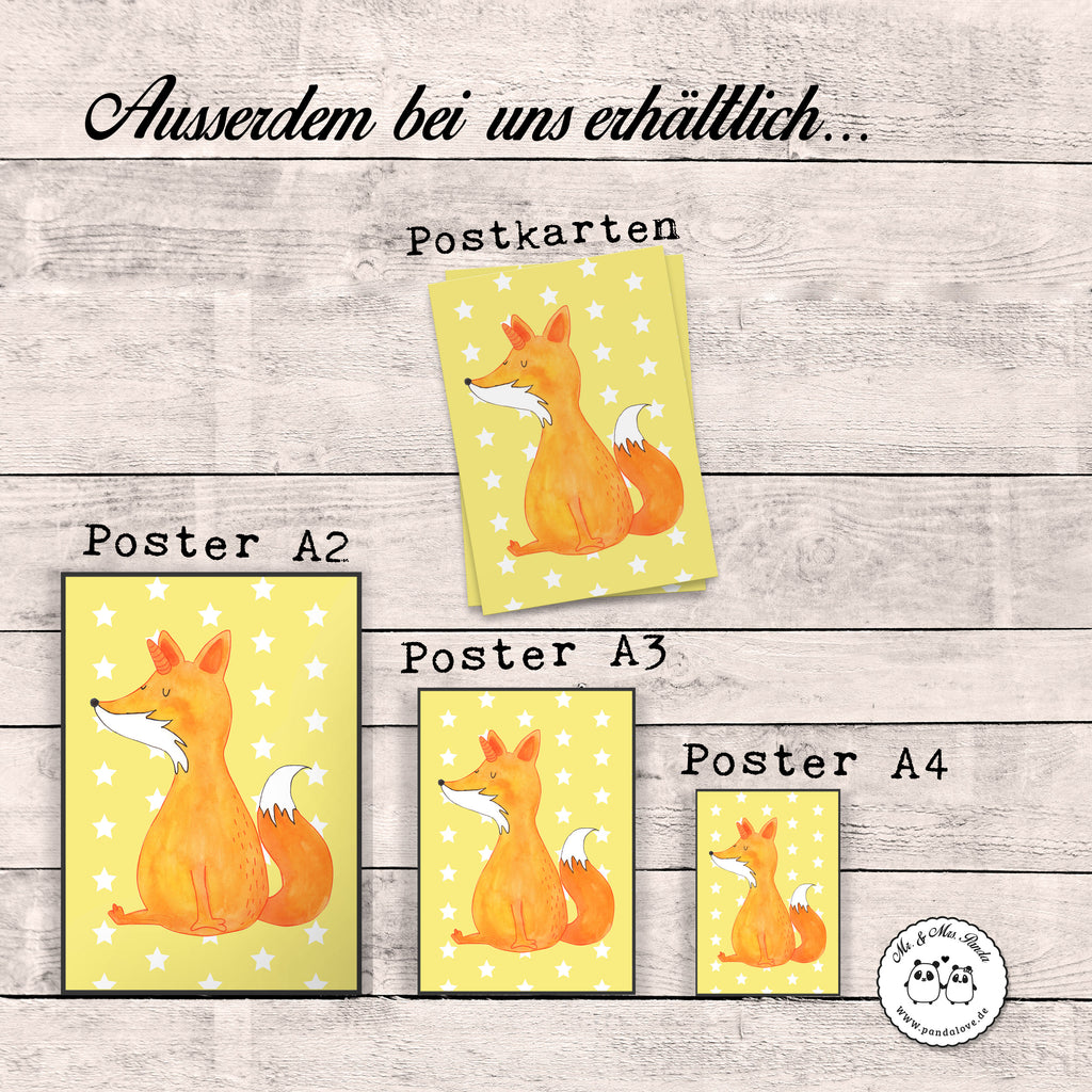 Poster Fuchshörnchen Wunsch Poster, Wandposter, Bild, Wanddeko, Küchenposter, Kinderposter, Wanddeko Bild, Raumdekoration, Wanddekoration, Handgemaltes Poster, Mr. & Mrs. Panda Poster, Designposter, Kunstdruck, Posterdruck, Einhorn, Einhörner, Einhorn Deko, Pegasus, Unicorn, Fuchs, Unicorns, Fuchshörnchen, Fuchshorn, Foxycorn, Füchse