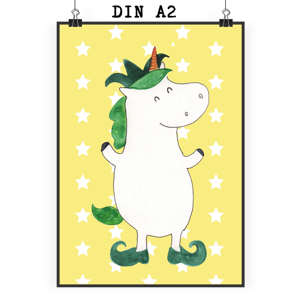 Poster Einhorn Joker Poster, Wandposter, Bild, Wanddeko, Küchenposter, Kinderposter, Wanddeko Bild, Raumdekoration, Wanddekoration, Handgemaltes Poster, Mr. & Mrs. Panda Poster, Designposter, Kunstdruck, Posterdruck, Einhorn, Einhörner, Einhorn Deko, Pegasus, Unicorn, Hofnarr, Kasper, Gaukler, Mittelalter