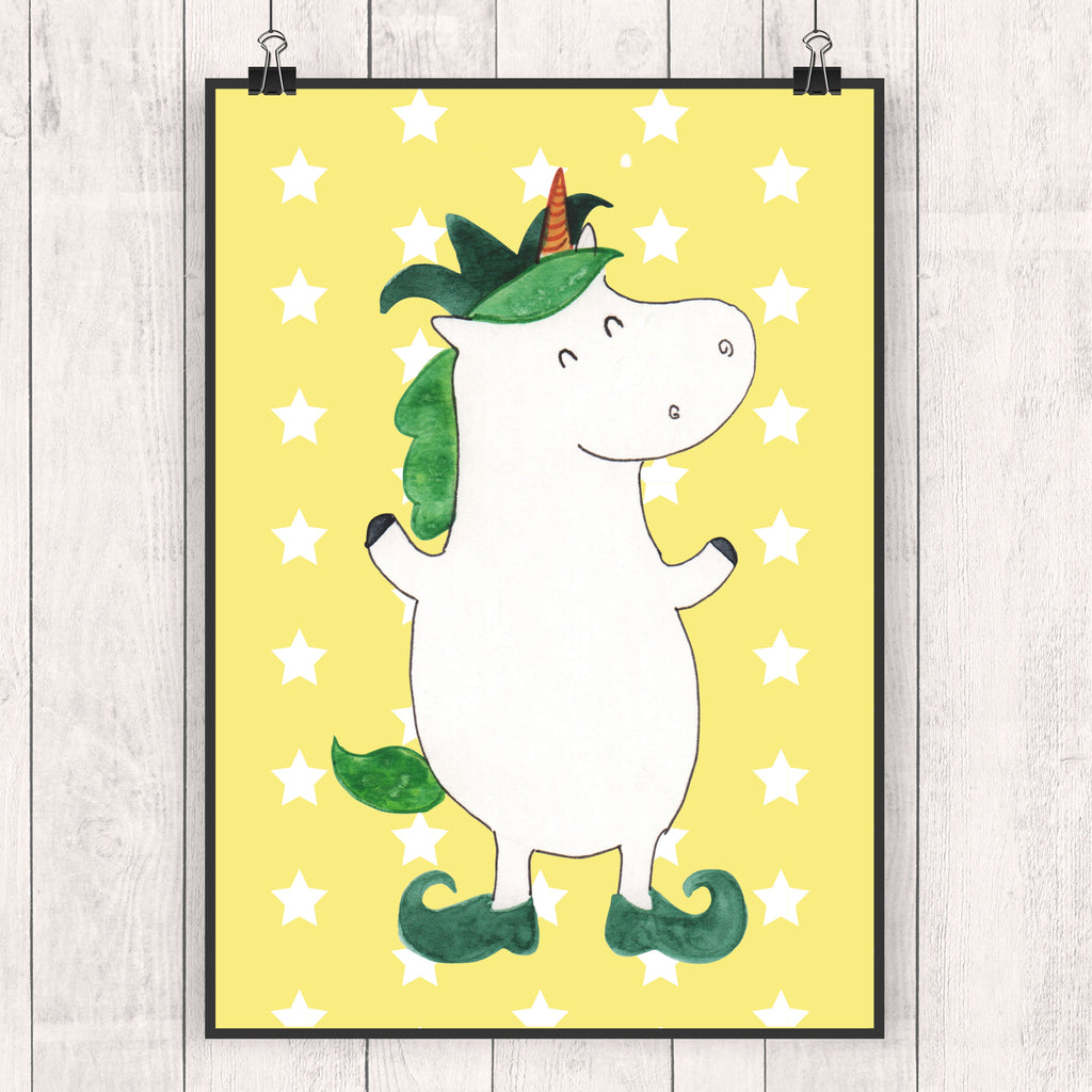 Poster Einhorn Joker Poster, Wandposter, Bild, Wanddeko, Küchenposter, Kinderposter, Wanddeko Bild, Raumdekoration, Wanddekoration, Handgemaltes Poster, Mr. & Mrs. Panda Poster, Designposter, Kunstdruck, Posterdruck, Einhorn, Einhörner, Einhorn Deko, Pegasus, Unicorn, Hofnarr, Kasper, Gaukler, Mittelalter