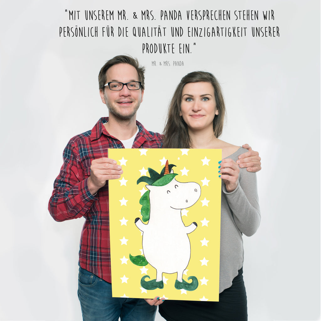 Poster Einhorn Joker Poster, Wandposter, Bild, Wanddeko, Küchenposter, Kinderposter, Wanddeko Bild, Raumdekoration, Wanddekoration, Handgemaltes Poster, Mr. & Mrs. Panda Poster, Designposter, Kunstdruck, Posterdruck, Einhorn, Einhörner, Einhorn Deko, Pegasus, Unicorn, Hofnarr, Kasper, Gaukler, Mittelalter
