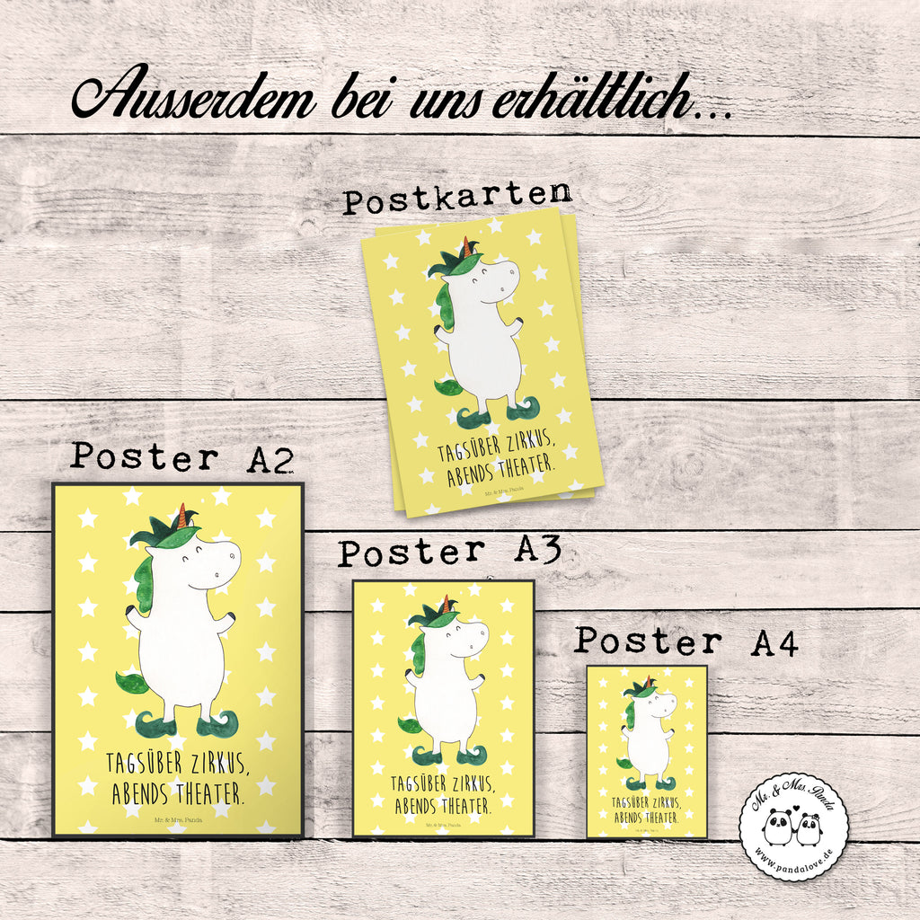 Poster Einhorn Joker Poster, Wandposter, Bild, Wanddeko, Küchenposter, Kinderposter, Wanddeko Bild, Raumdekoration, Wanddekoration, Handgemaltes Poster, Mr. & Mrs. Panda Poster, Designposter, Kunstdruck, Posterdruck, Einhorn, Einhörner, Einhorn Deko, Pegasus, Unicorn, Hofnarr, Kasper, Gaukler, Mittelalter
