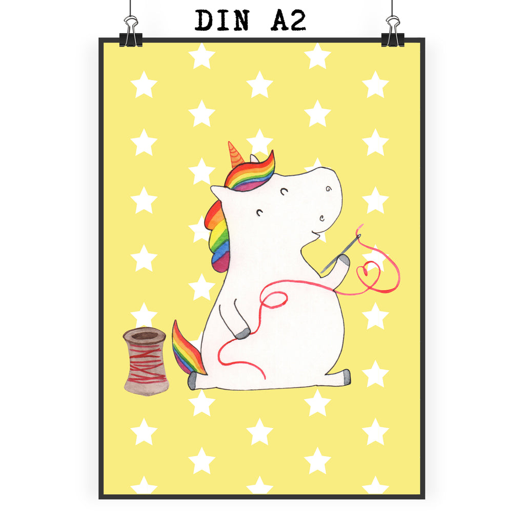 Poster Einhorn Näherin Poster, Wandposter, Bild, Wanddeko, Küchenposter, Kinderposter, Wanddeko Bild, Raumdekoration, Wanddekoration, Handgemaltes Poster, Mr. & Mrs. Panda Poster, Designposter, Kunstdruck, Posterdruck, Einhorn, Einhörner, Einhorn Deko, Pegasus, Unicorn, Näherin, nähen, Mädchen, Freundin, Häkeln, Stricken, basteln, Nähzimmer