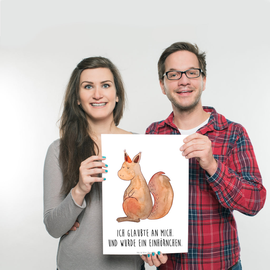 Poster Einhörnchen Glaube Poster, Wandposter, Bild, Wanddeko, Küchenposter, Kinderposter, Wanddeko Bild, Raumdekoration, Wanddekoration, Handgemaltes Poster, Mr. & Mrs. Panda Poster, Designposter, Kunstdruck, Posterdruck, Einhorn, Einhörner, Einhorn Deko, Pegasus, Unicorn, Einhörnchen, Eichhörnchen, Eichhorn
