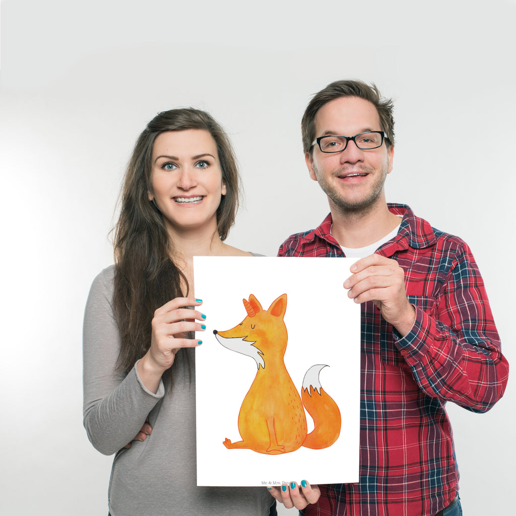 Poster Fuchshörnchen Poster, Wandposter, Bild, Wanddeko, Küchenposter, Kinderposter, Wanddeko Bild, Raumdekoration, Wanddekoration, Handgemaltes Poster, Mr. & Mrs. Panda Poster, Designposter, Kunstdruck, Posterdruck, Einhorn, Einhörner, Einhorn Deko, Pegasus, Unicorn, Fuchs, Unicorns, Fuchshörnchen, Fuchshorn, Foxycorn, Füchse