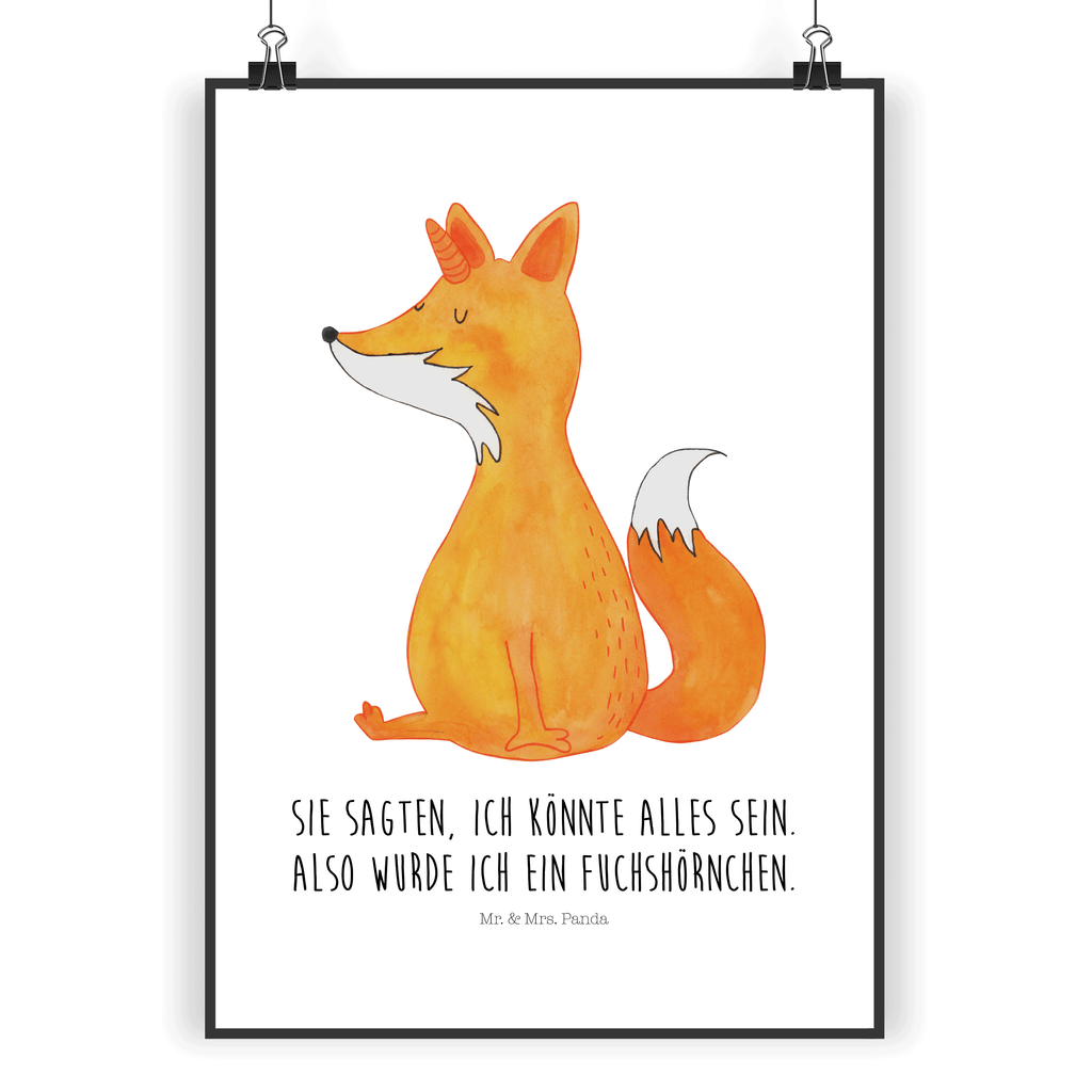 Poster Fuchshörnchen Poster, Wandposter, Bild, Wanddeko, Küchenposter, Kinderposter, Wanddeko Bild, Raumdekoration, Wanddekoration, Handgemaltes Poster, Mr. & Mrs. Panda Poster, Designposter, Kunstdruck, Posterdruck, Einhorn, Einhörner, Einhorn Deko, Pegasus, Unicorn, Fuchs, Unicorns, Fuchshörnchen, Fuchshorn, Foxycorn, Füchse
