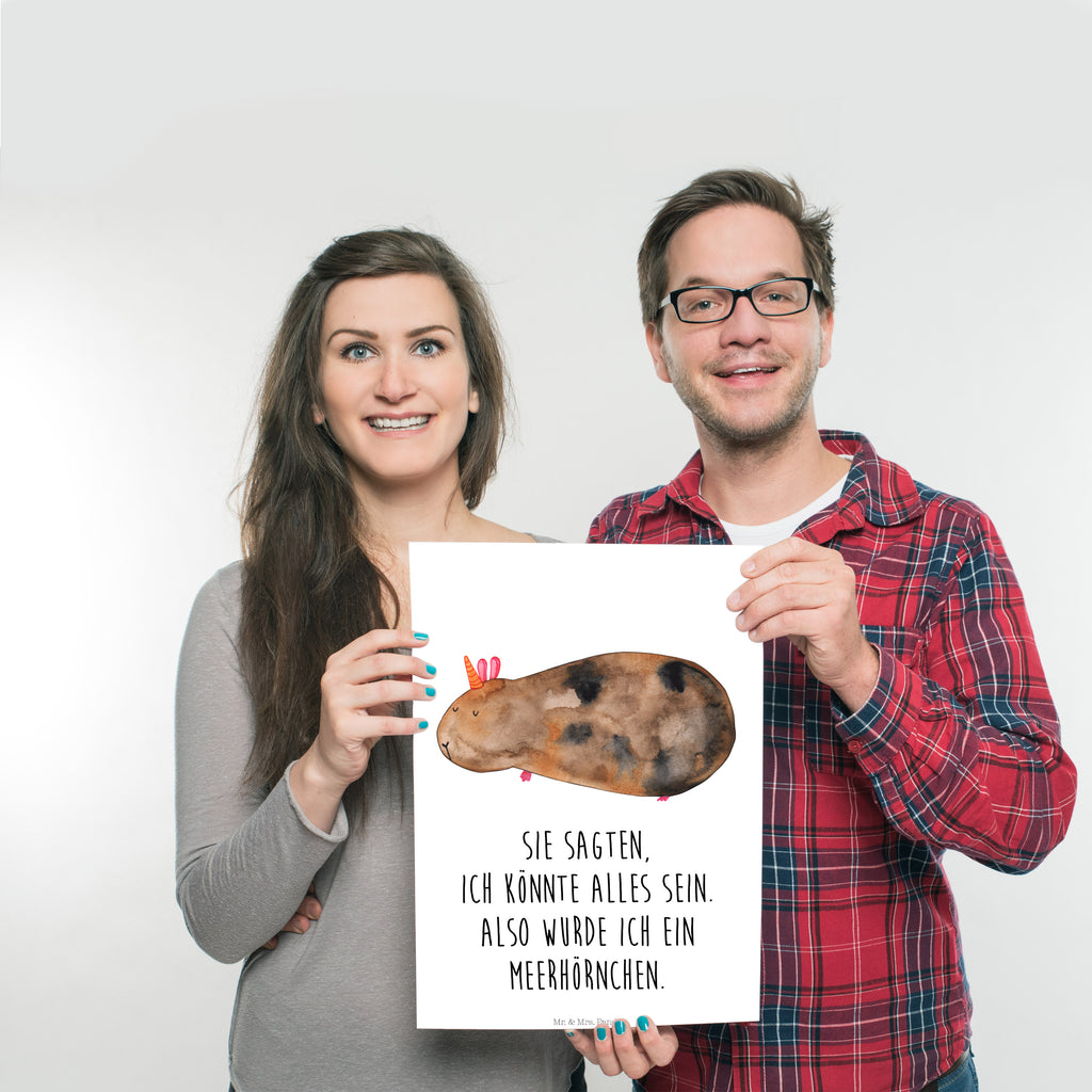 Poster Meerhörnchen Poster, Wandposter, Bild, Wanddeko, Küchenposter, Kinderposter, Wanddeko Bild, Raumdekoration, Wanddekoration, Handgemaltes Poster, Mr. & Mrs. Panda Poster, Designposter, Kunstdruck, Posterdruck, Einhorn, Einhörner, Einhorn Deko, Pegasus, Unicorn, Meerhörnchen, Meericorn, Meerschwein, Meerschweinchen