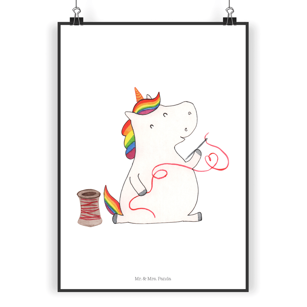 Poster Einhorn Näherin Poster, Wandposter, Bild, Wanddeko, Küchenposter, Kinderposter, Wanddeko Bild, Raumdekoration, Wanddekoration, Handgemaltes Poster, Mr. & Mrs. Panda Poster, Designposter, Kunstdruck, Posterdruck, Einhorn, Einhörner, Einhorn Deko, Pegasus, Unicorn, Näherin, nähen, Mädchen, Freundin, Häkeln, Stricken, basteln, Nähzimmer