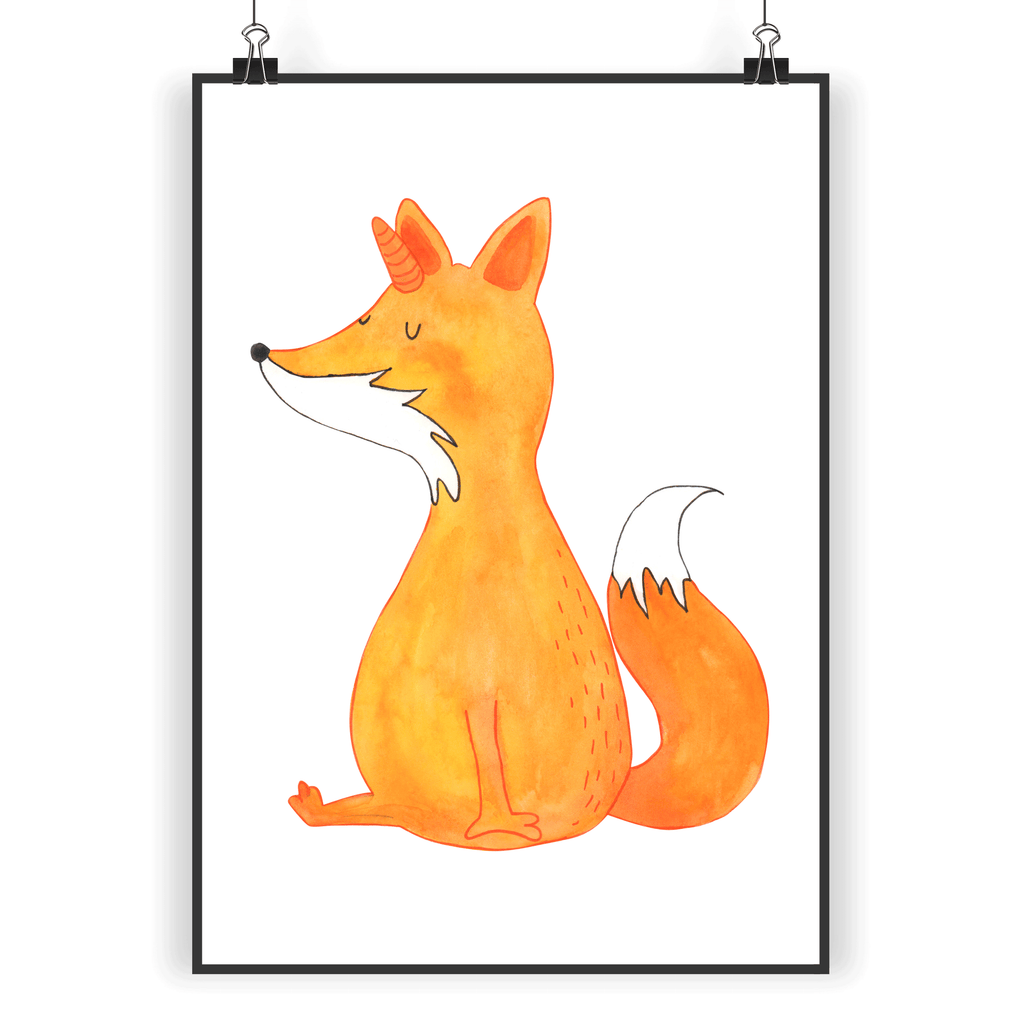 Poster Fuchshörnchen Wunsch Poster, Wandposter, Bild, Wanddeko, Küchenposter, Kinderposter, Wanddeko Bild, Raumdekoration, Wanddekoration, Handgemaltes Poster, Mr. & Mrs. Panda Poster, Designposter, Kunstdruck, Posterdruck, Einhorn, Einhörner, Einhorn Deko, Pegasus, Unicorn, Fuchs, Unicorns, Fuchshörnchen, Fuchshorn, Foxycorn, Füchse