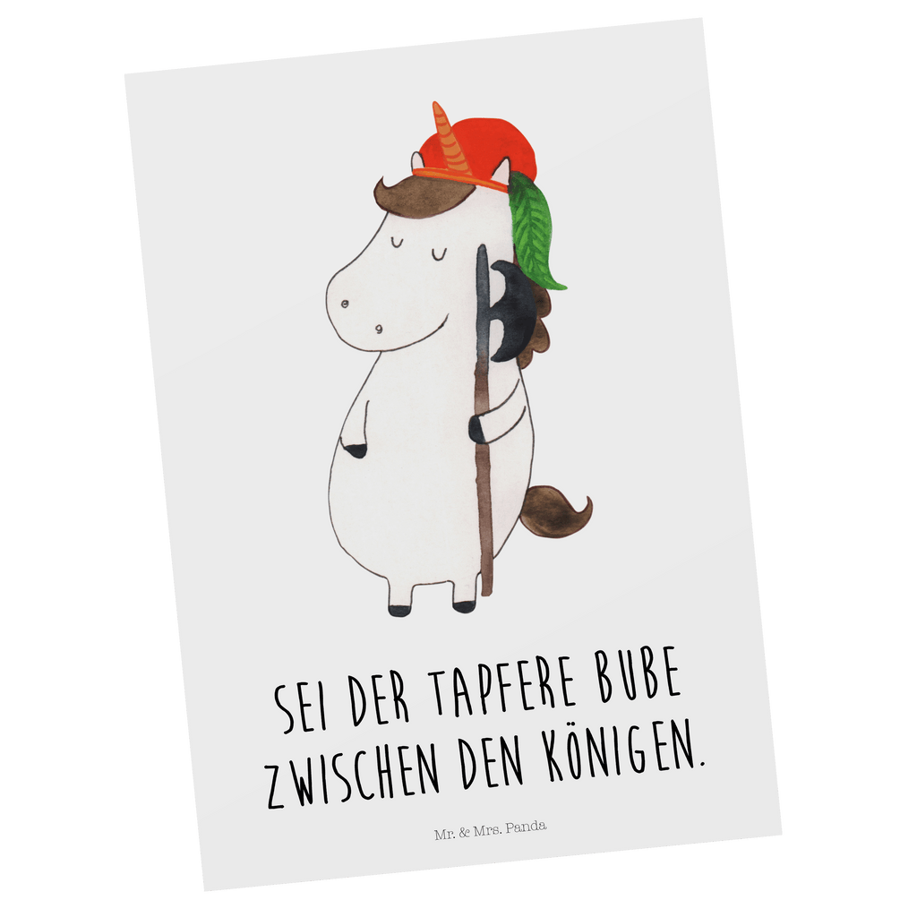Postkarte Einhorn Bube Geschenkkarte, Grußkarte, Karte, Einladung, Ansichtskarte, Geburtstagskarte, Einladungskarte, Einhorn, Einhörner, Einhorn Deko, Pegasus, Unicorn, Bube, Mittelalter