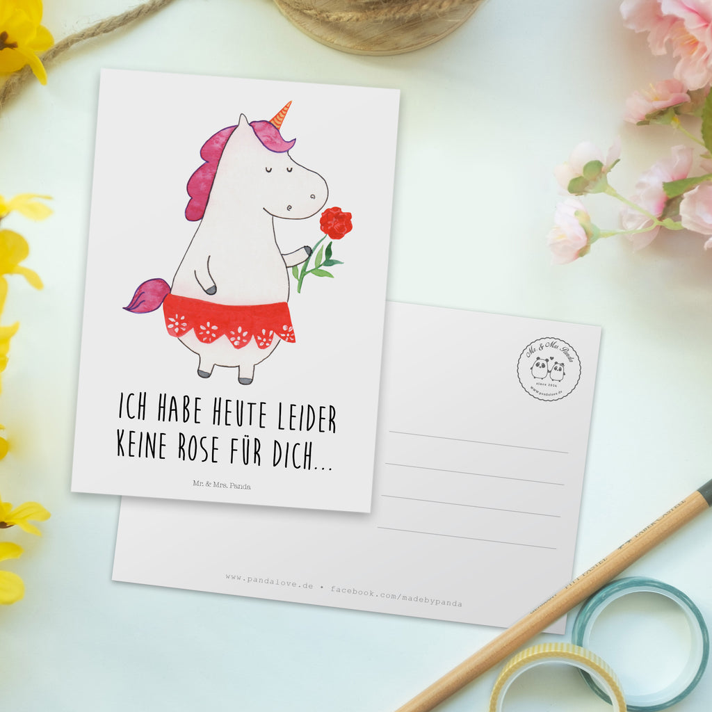 Postkarte Einhorn Dame Geschenkkarte, Grußkarte, Karte, Einladung, Ansichtskarte, Geburtstagskarte, Einladungskarte, Einhorn, Einhörner, Einhorn Deko, Pegasus, Unicorn, Dame, Lady, feine Dame, Freundin, Frau, Bachelor, Bachelorette, Abfuhr, Schluss machen, Trennung