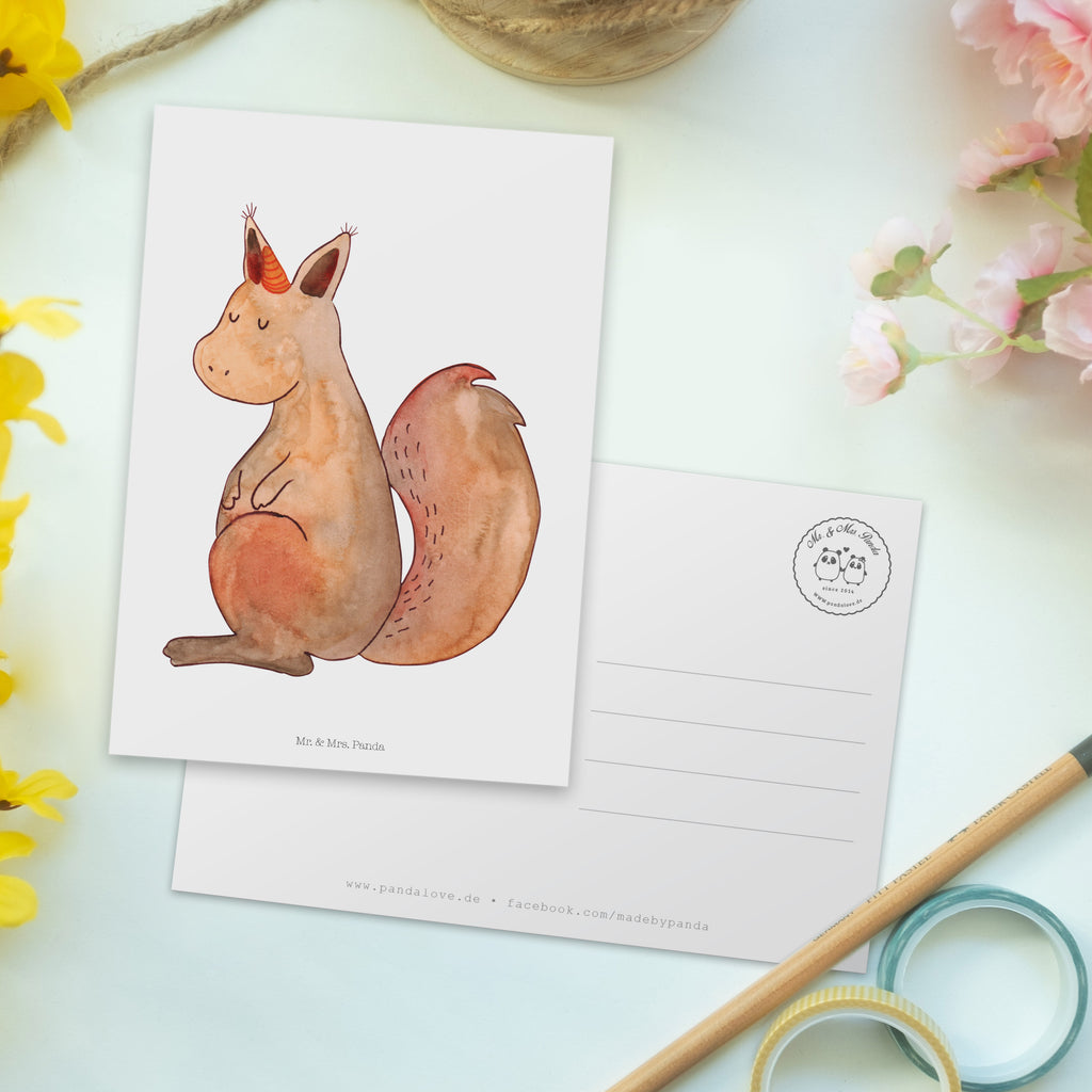 Postkarte Einhörnchen Glaube Geschenkkarte, Grußkarte, Karte, Einladung, Ansichtskarte, Geburtstagskarte, Einladungskarte, Einhorn, Einhörner, Einhorn Deko, Pegasus, Unicorn, Einhörnchen, Eichhörnchen, Eichhorn
