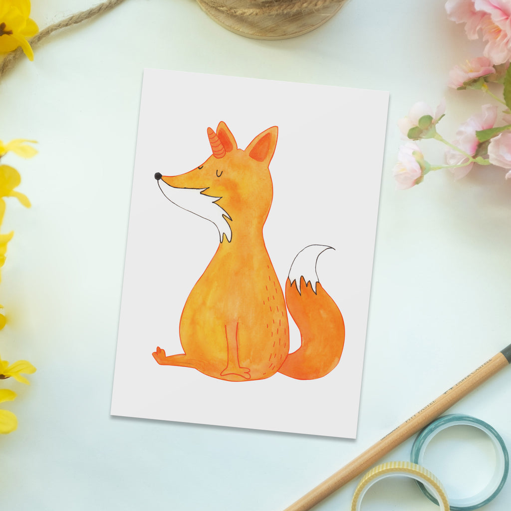 Postkarte Fuchshörnchen Wunsch Geschenkkarte, Grußkarte, Karte, Einladung, Ansichtskarte, Geburtstagskarte, Einladungskarte, Einhorn, Einhörner, Einhorn Deko, Pegasus, Unicorn, Fuchs, Unicorns, Fuchshörnchen, Fuchshorn, Foxycorn, Füchse