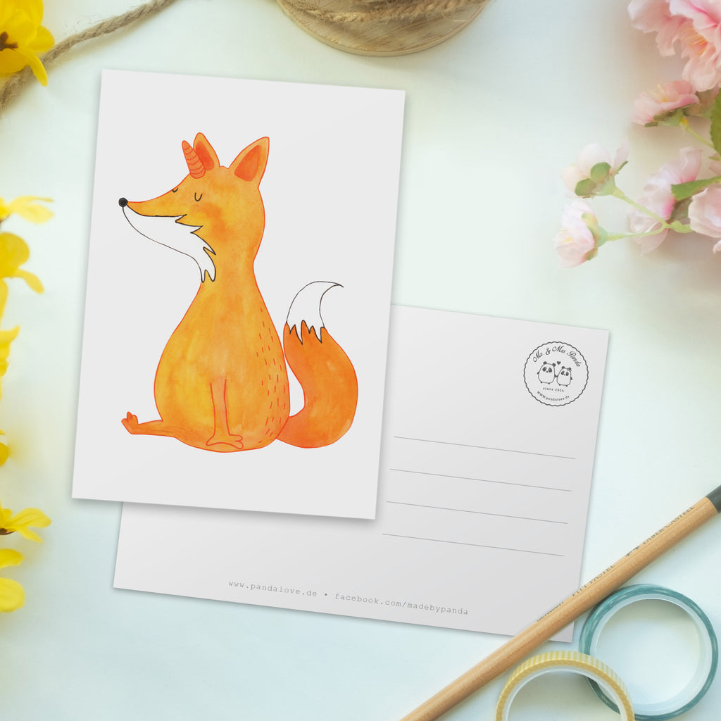 Postkarte Fuchshörnchen Wunsch Geschenkkarte, Grußkarte, Karte, Einladung, Ansichtskarte, Geburtstagskarte, Einladungskarte, Einhorn, Einhörner, Einhorn Deko, Pegasus, Unicorn, Fuchs, Unicorns, Fuchshörnchen, Fuchshorn, Foxycorn, Füchse