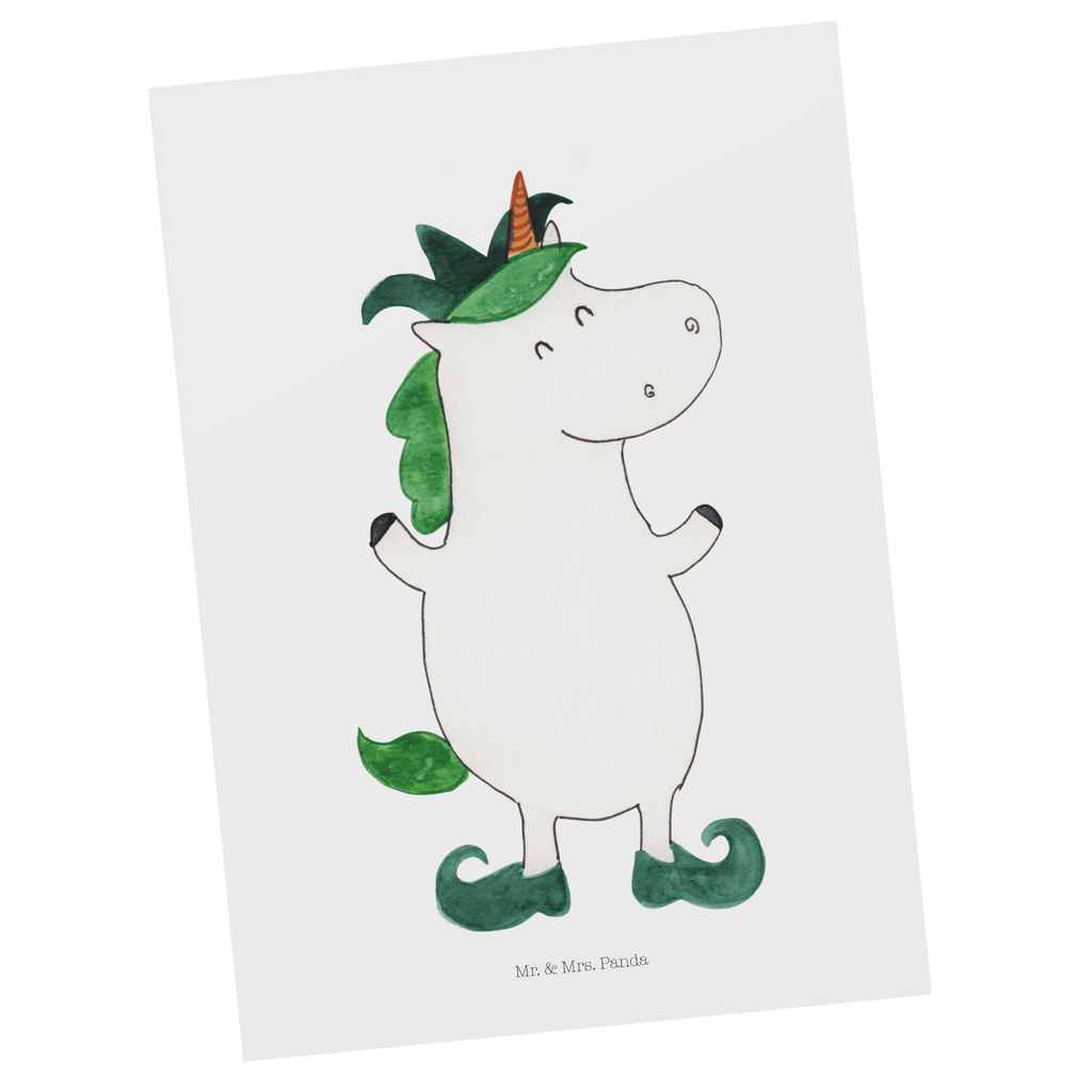Postkarte Einhorn Joker Geschenkkarte, Grußkarte, Karte, Einladung, Ansichtskarte, Geburtstagskarte, Einladungskarte, Einhorn, Einhörner, Einhorn Deko, Pegasus, Unicorn, Hofnarr, Kasper, Gaukler, Mittelalter