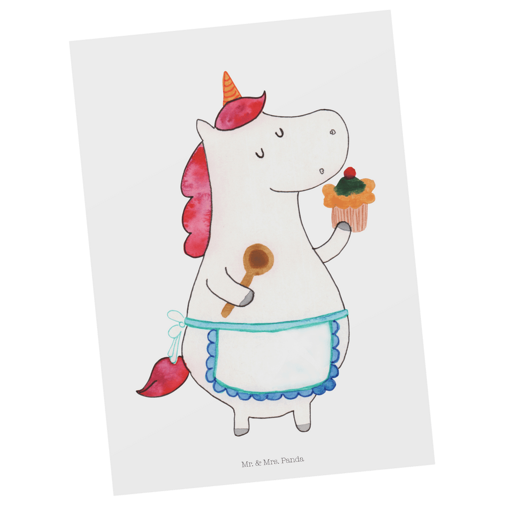 Postkarte Einhorn Küchenfee Geschenkkarte, Grußkarte, Karte, Einladung, Ansichtskarte, Geburtstagskarte, Einladungskarte, Einhorn, Einhörner, Einhorn Deko, Pegasus, Unicorn, backen, Muffin, Motivation, Träumer, träumen, Bäckerin, Hobbykoch, Koch, Torte, Kuchen