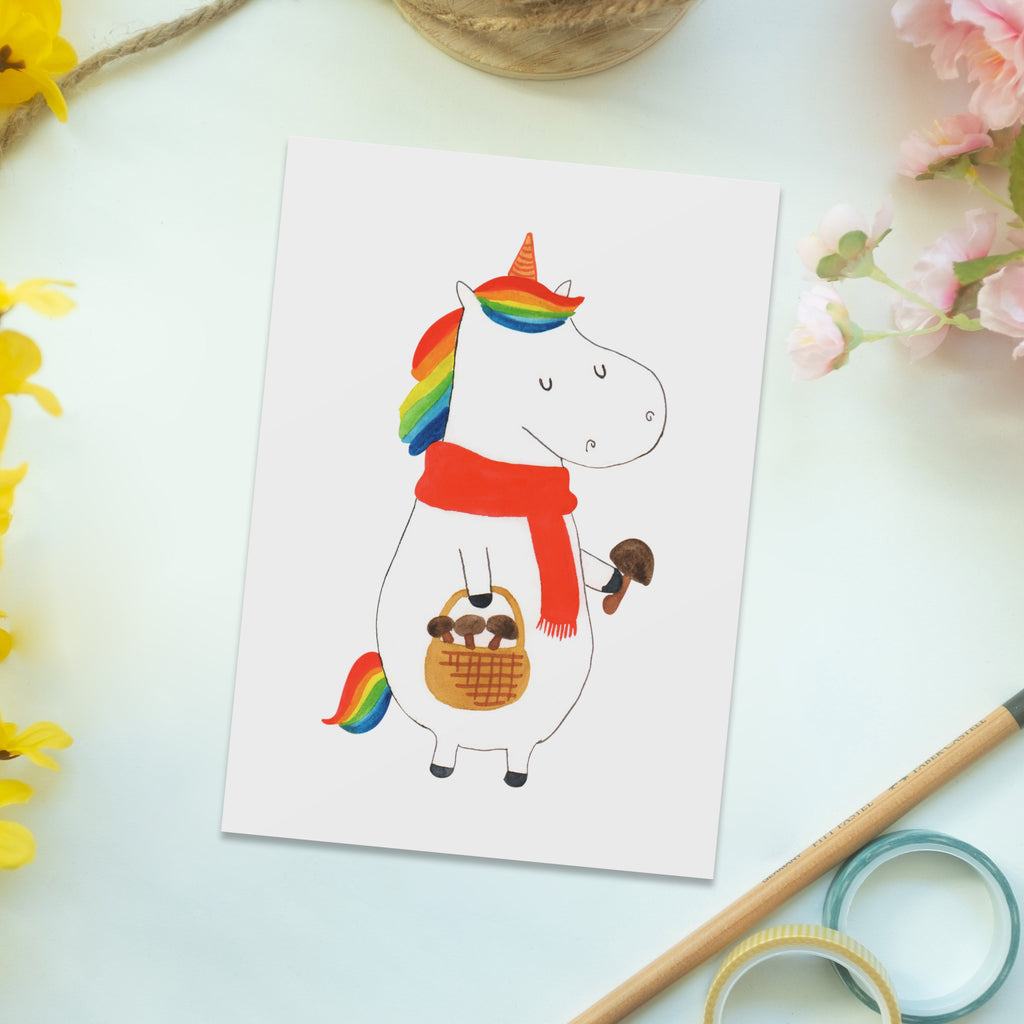 Postkarte Einhorn Pilz Geschenkkarte, Grußkarte, Karte, Einladung, Ansichtskarte, Geburtstagskarte, Einladungskarte, Dankeskarte, Einhorn, Einhörner, Einhorn Deko, Pegasus, Unicorn, Pilze, Pilzsammler, Motivation, Spruch, Liebeskummer