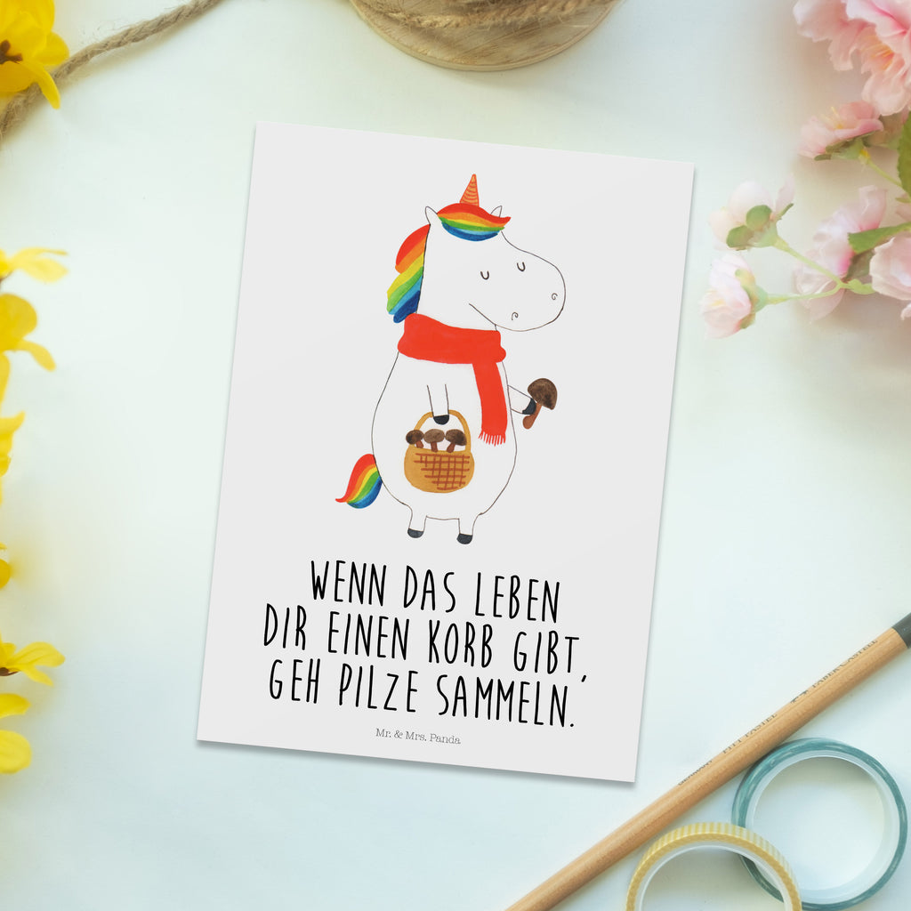 Postkarte Einhorn Pilz Geschenkkarte, Grußkarte, Karte, Einladung, Ansichtskarte, Geburtstagskarte, Einladungskarte, Dankeskarte, Einhorn, Einhörner, Einhorn Deko, Pegasus, Unicorn, Pilze, Pilzsammler, Motivation, Spruch, Liebeskummer