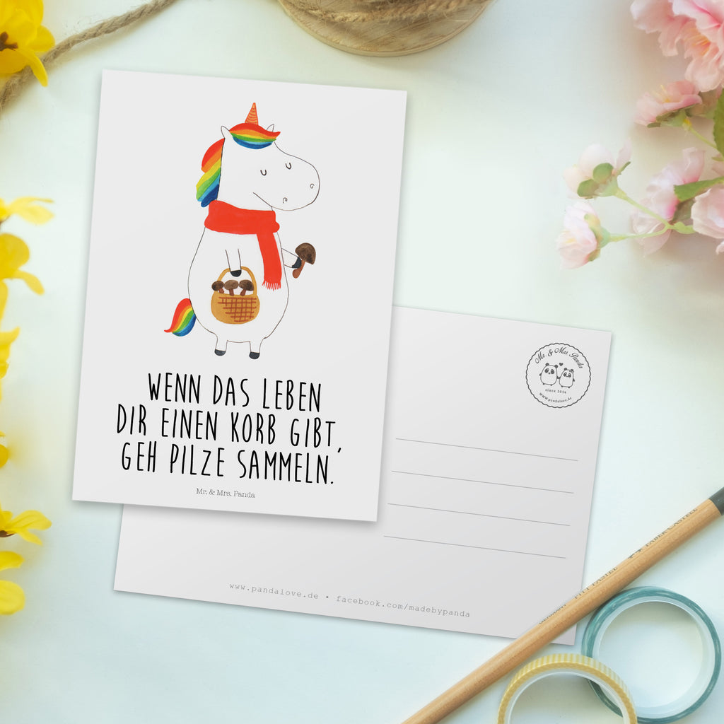 Postkarte Einhorn Pilz Geschenkkarte, Grußkarte, Karte, Einladung, Ansichtskarte, Geburtstagskarte, Einladungskarte, Dankeskarte, Einhorn, Einhörner, Einhorn Deko, Pegasus, Unicorn, Pilze, Pilzsammler, Motivation, Spruch, Liebeskummer