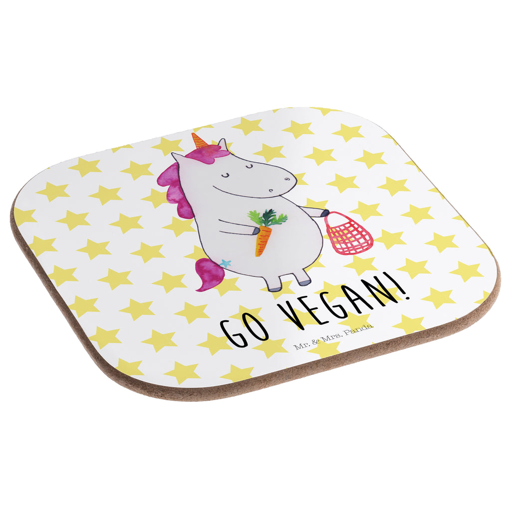 Quadratische Untersetzer Einhorn Vegan Bierdeckel, Glasuntersetzer, Untersetzer Gläser, Getränkeuntersetzer, Einhorn, Einhörner, Einhorn Deko, Pegasus, Unicorn, vegan, Gesund leben, Vegetariar, Rohkost, Gesund essen, Veganismus, Veganer