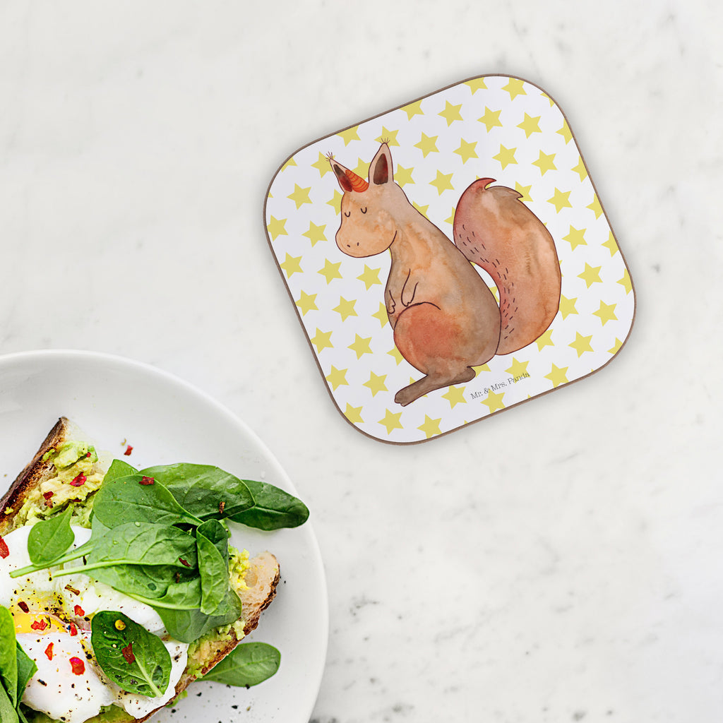 Quadratische Untersetzer Einhörnchen Glaube Bierdeckel, Glasuntersetzer, Untersetzer Gläser, Getränkeuntersetzer, Einhorn, Einhörner, Einhorn Deko, Pegasus, Unicorn, Einhörnchen, Eichhörnchen, Eichhorn