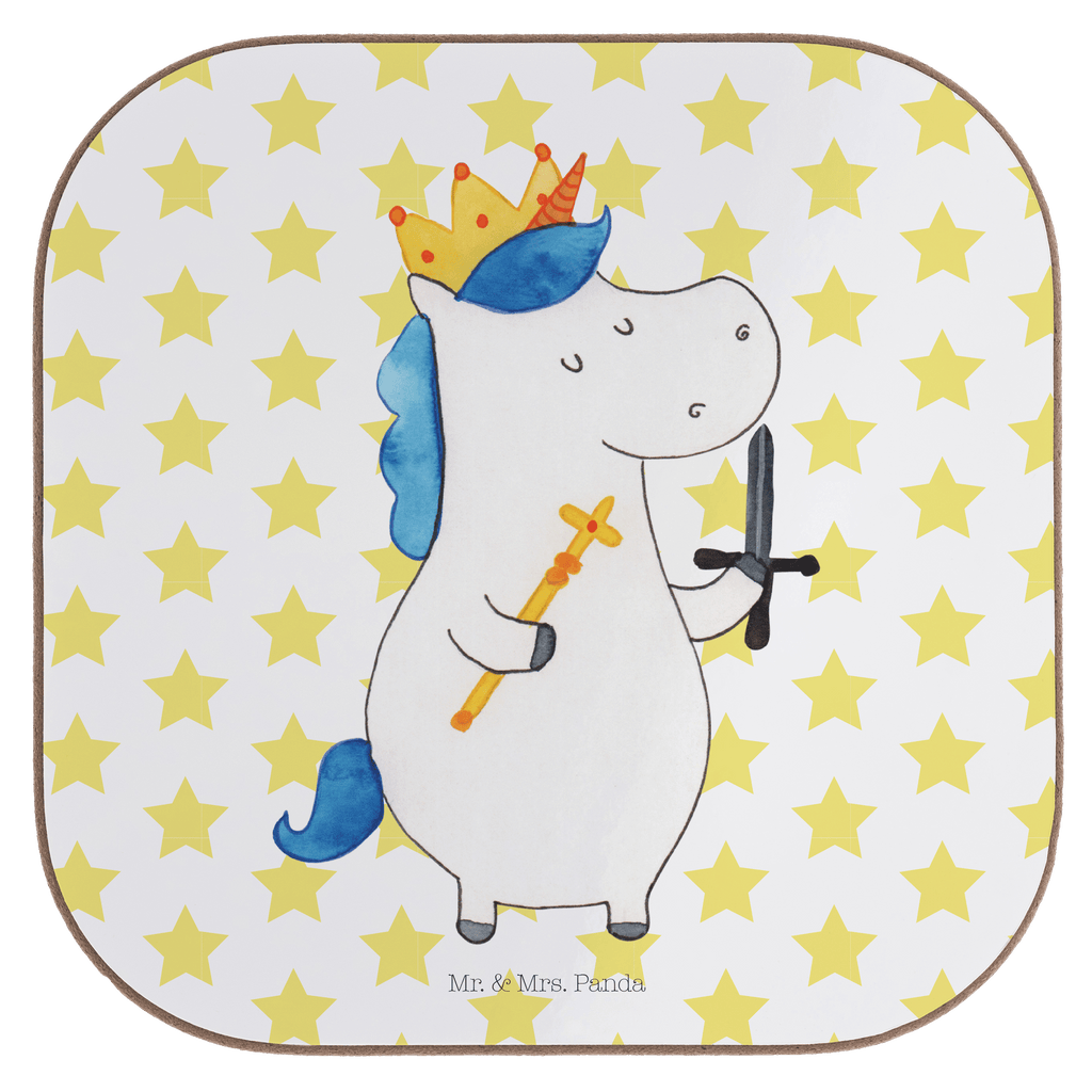 Quadratische Untersetzer Einhorn König mit Schwert Bierdeckel, Glasuntersetzer, Untersetzer Gläser, Getränkeuntersetzer, Einhorn, Einhörner, Einhorn Deko, Pegasus, Unicorn, König, Ritter, Mittelalter
