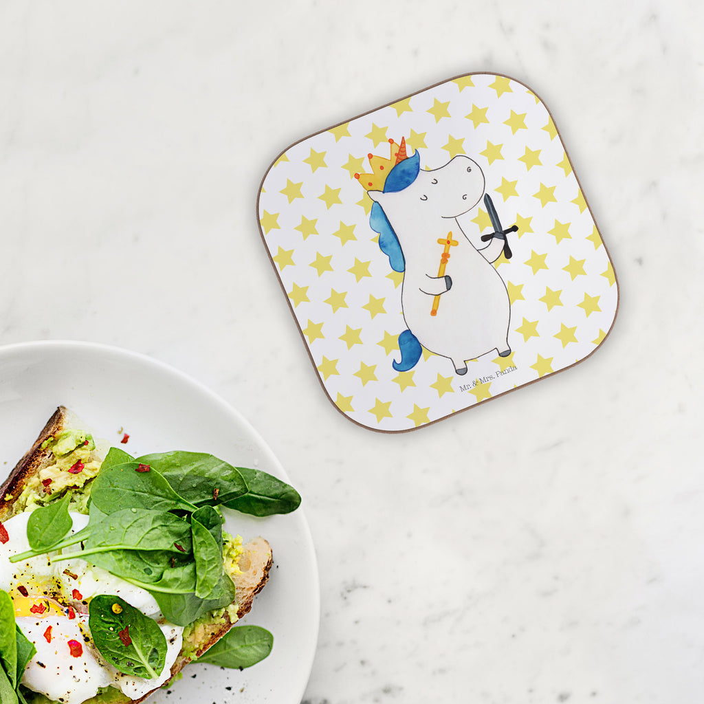 Quadratische Untersetzer Einhorn König mit Schwert Bierdeckel, Glasuntersetzer, Untersetzer Gläser, Getränkeuntersetzer, Einhorn, Einhörner, Einhorn Deko, Pegasus, Unicorn, König, Ritter, Mittelalter