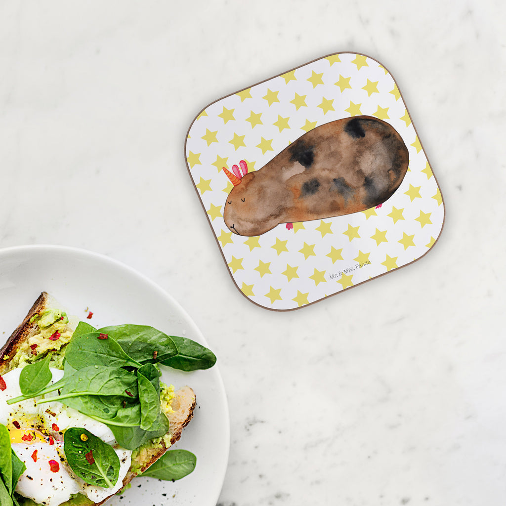 Quadratische Untersetzer Meerhörnchen Bierdeckel, Glasuntersetzer, Untersetzer Gläser, Getränkeuntersetzer, Einhorn, Einhörner, Einhorn Deko, Pegasus, Unicorn, Meerhörnchen, Meericorn, Meerschwein, Meerschweinchen