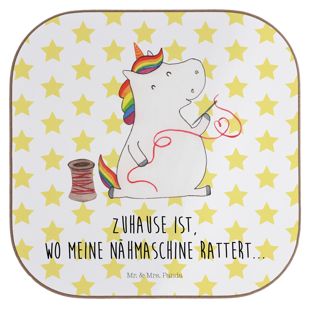 Quadratische Untersetzer Einhorn Näherin Bierdeckel, Glasuntersetzer, Untersetzer Gläser, Getränkeuntersetzer, Einhorn, Einhörner, Einhorn Deko, Pegasus, Unicorn, Näherin, nähen, Mädchen, Freundin, Häkeln, Stricken, basteln, Nähzimmer