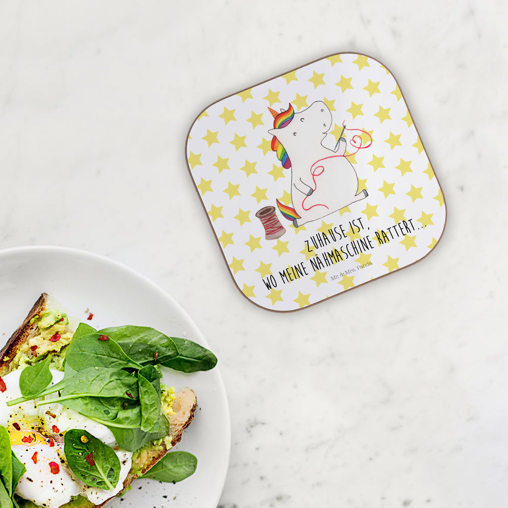 Quadratische Untersetzer Einhorn Näherin Bierdeckel, Glasuntersetzer, Untersetzer Gläser, Getränkeuntersetzer, Einhorn, Einhörner, Einhorn Deko, Pegasus, Unicorn, Näherin, nähen, Mädchen, Freundin, Häkeln, Stricken, basteln, Nähzimmer