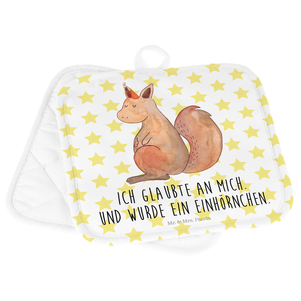 2er Set Topflappen  Einhörnchen Glaube Topflappen, Topfuntersetzer, Ofenhandschuh, Topflappen Set, Topflappen lustig, Topflappen mit Spruch, Einhorn, Einhörner, Einhorn Deko, Pegasus, Unicorn, Einhörnchen, Eichhörnchen, Eichhorn