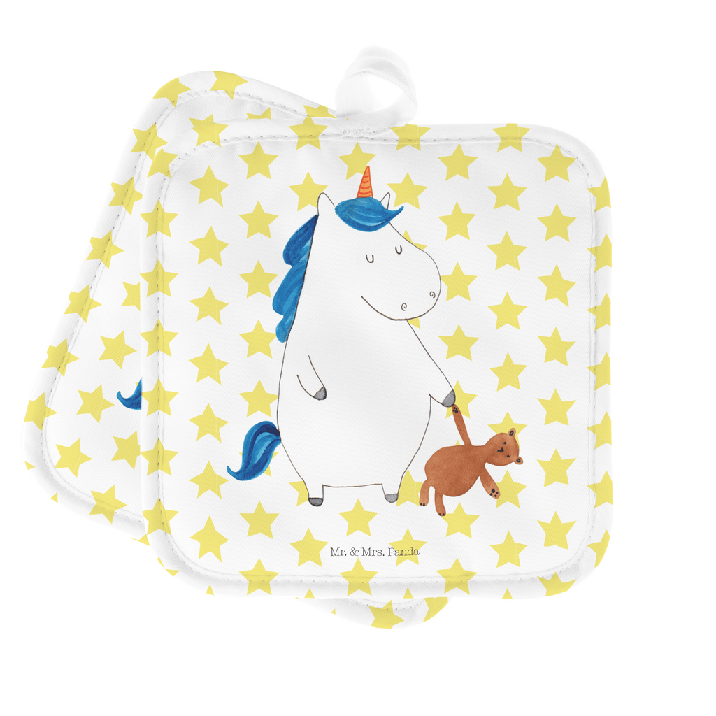2er Set Topflappen  Einhorn Teddy Topflappen, Topfuntersetzer, Ofenhandschuh, Topflappen Set, Topflappen lustig, Topflappen mit Spruch, Einhorn, Einhörner, Einhorn Deko, Pegasus, Unicorn, schlafen, gute Nacht, Single, Bett, Träumen, Freundin, Singleleben