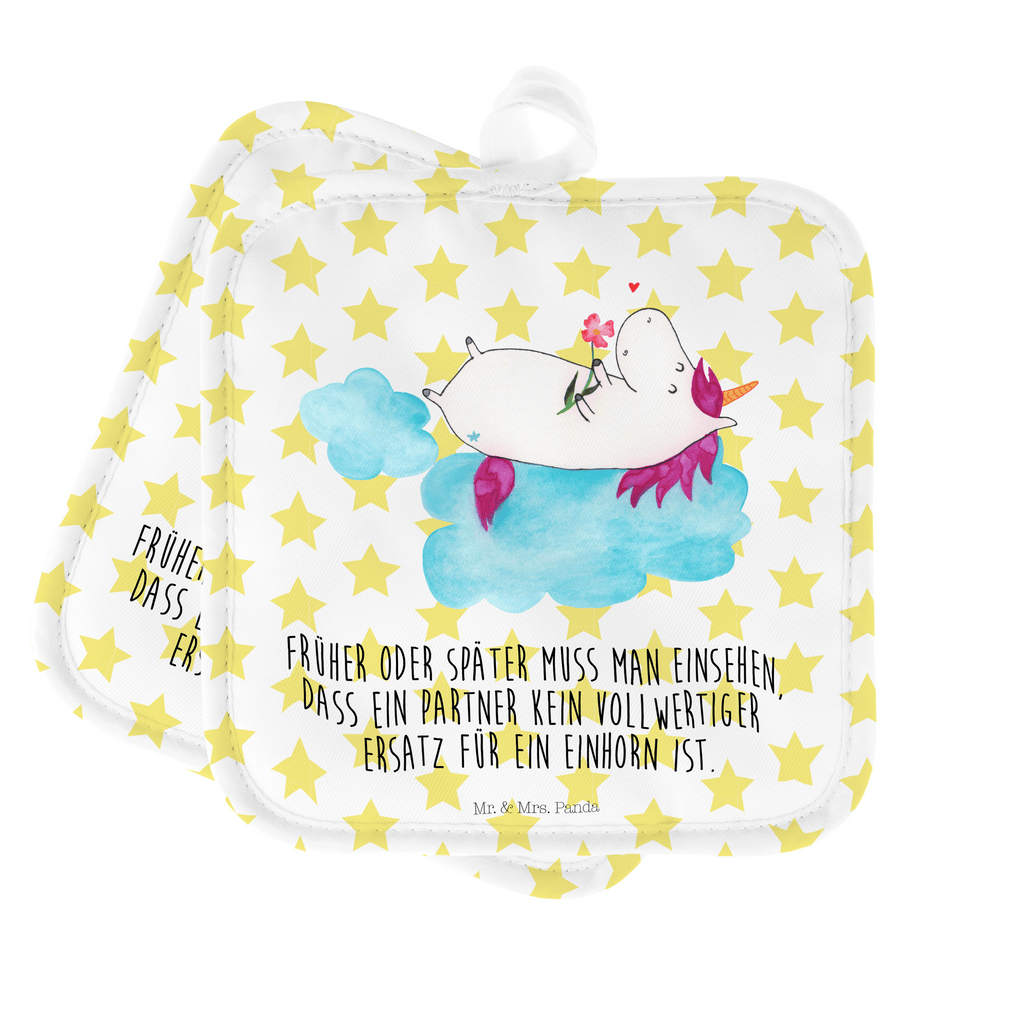 2er Set Topflappen  Einhorn verliebt auf Wolke Topflappen, Topfuntersetzer, Ofenhandschuh, Topflappen Set, Topflappen lustig, Topflappen mit Spruch, Einhorn, Einhörner, Einhorn Deko, Pegasus, Unicorn, verliebt, Liebe, Liebesbeweis, Freundin, Wolke