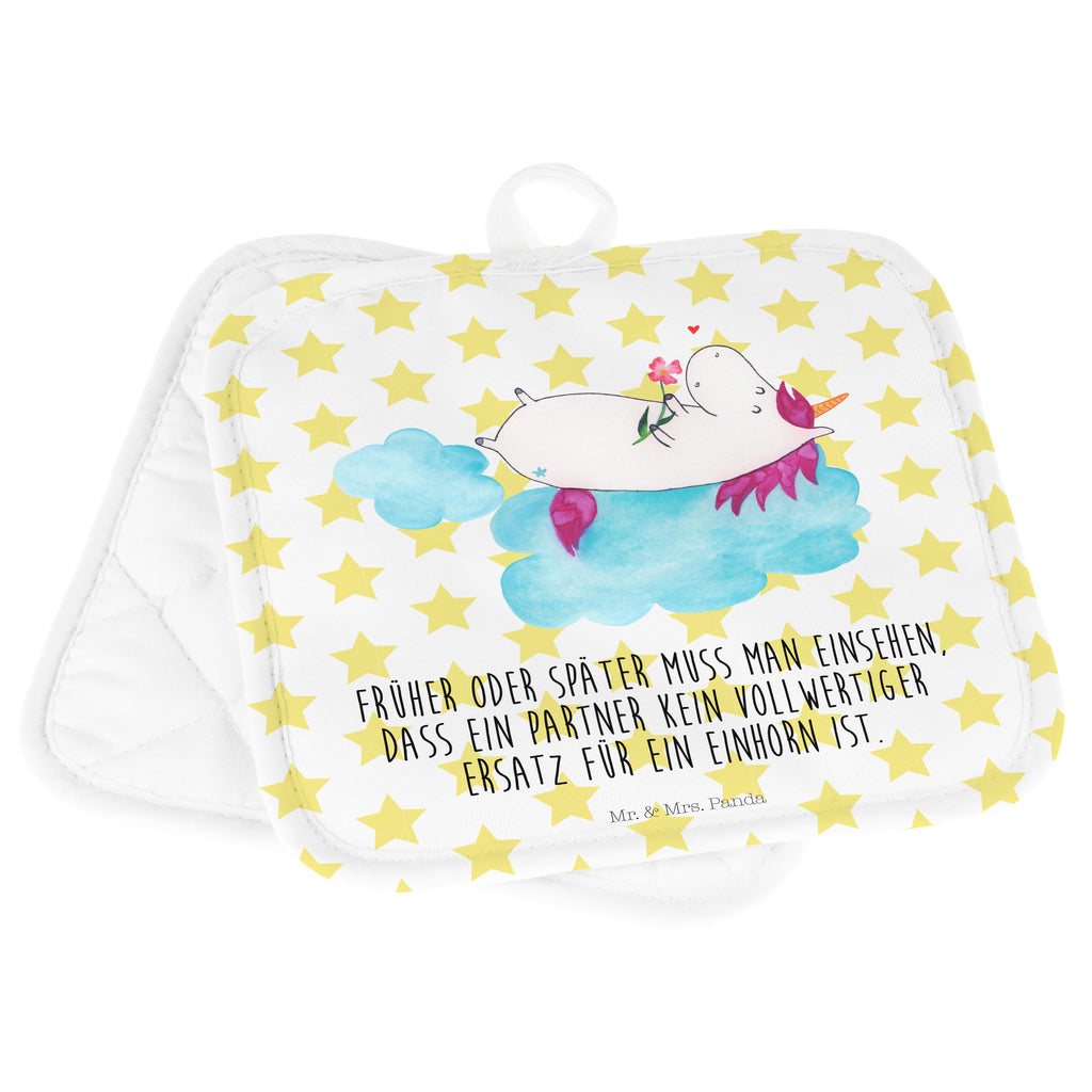 2er Set Topflappen  Einhorn verliebt auf Wolke Topflappen, Topfuntersetzer, Ofenhandschuh, Topflappen Set, Topflappen lustig, Topflappen mit Spruch, Einhorn, Einhörner, Einhorn Deko, Pegasus, Unicorn, verliebt, Liebe, Liebesbeweis, Freundin, Wolke