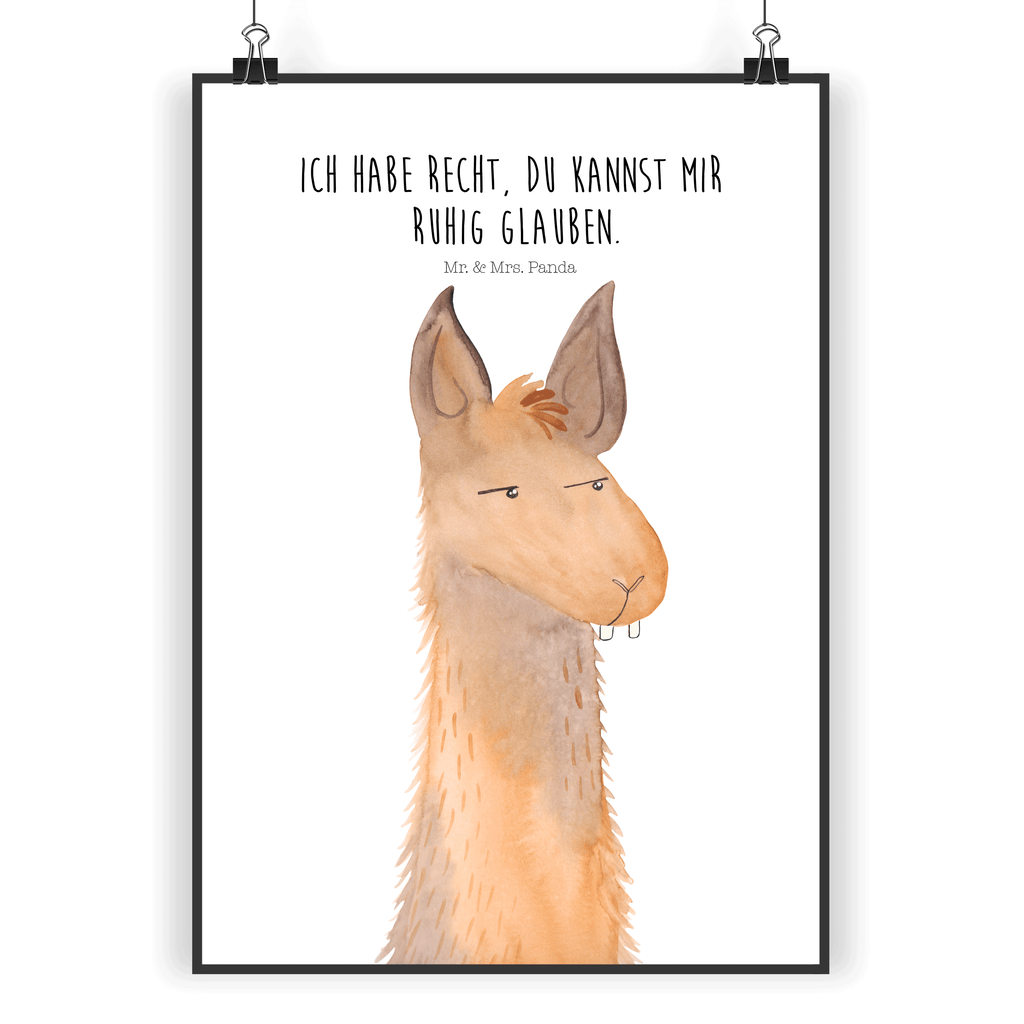 Poster Lamakopf genervt Poster, Wandposter, Bild, Wanddeko, Küchenposter, Kinderposter, Wanddeko Bild, Raumdekoration, Wanddekoration, Handgemaltes Poster, Mr. & Mrs. Panda Poster, Designposter, Kunstdruck, Posterdruck, Lama, Alpaka, Lamas, Recht haben, genervt sein, Freundin, beste Freundin, Partnerin, Büro, Büroalltag, Chef, Chefin, Azubi