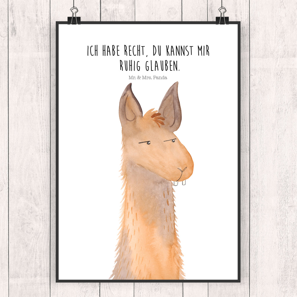 Poster Lamakopf genervt Poster, Wandposter, Bild, Wanddeko, Küchenposter, Kinderposter, Wanddeko Bild, Raumdekoration, Wanddekoration, Handgemaltes Poster, Mr. & Mrs. Panda Poster, Designposter, Kunstdruck, Posterdruck, Lama, Alpaka, Lamas, Recht haben, genervt sein, Freundin, beste Freundin, Partnerin, Büro, Büroalltag, Chef, Chefin, Azubi