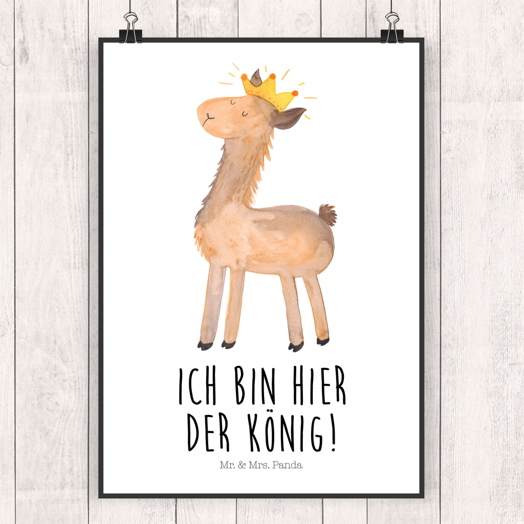 Poster Lama König Poster, Wandposter, Bild, Wanddeko, Küchenposter, Kinderposter, Wanddeko Bild, Raumdekoration, Wanddekoration, Handgemaltes Poster, Mr. & Mrs. Panda Poster, Designposter, Kunstdruck, Posterdruck, Lama, Alpaka, Lamas, König, Königin, Freundin, Mama, Papa, Büro Kollege, Kollegin, Chef, Vorgesetzter, Abi, Abitur