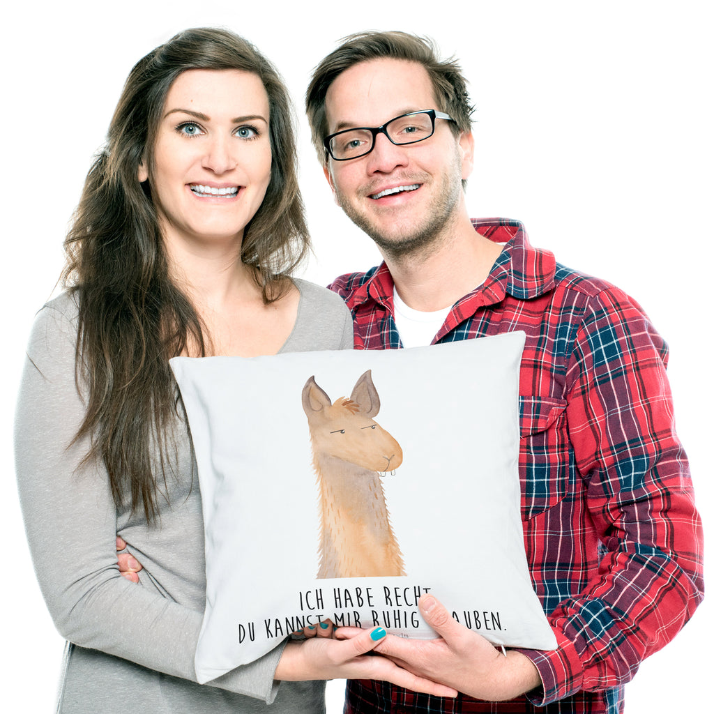 40x40 Kissen Lamakopf genervt Kissenhülle, Kopfkissen, Sofakissen, Dekokissen, Motivkissen, Lama, Alpaka, Lamas, Recht haben, genervt sein, Freundin, beste Freundin, Partnerin, Büro, Büroalltag, Chef, Chefin, Azubi