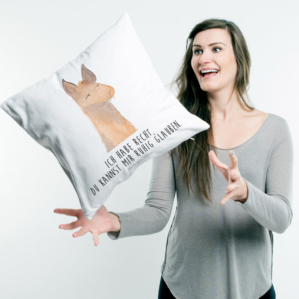 40x40 Kissen Lamakopf genervt Kissenhülle, Kopfkissen, Sofakissen, Dekokissen, Motivkissen, Lama, Alpaka, Lamas, Recht haben, genervt sein, Freundin, beste Freundin, Partnerin, Büro, Büroalltag, Chef, Chefin, Azubi