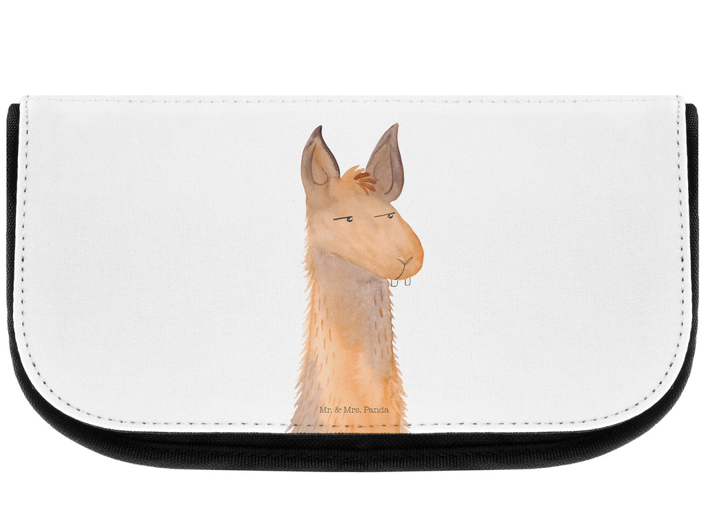 Kosmetiktasche Lamakopf genervt Kosmetikbeutel, Kulturtasche, Kulturbeutel, Schminktasche, Make-Up Tasche, Lama, Alpaka, Lamas, Recht haben, genervt sein, Freundin, beste Freundin, Partnerin, Büro, Büroalltag, Chef, Chefin, Azubi
