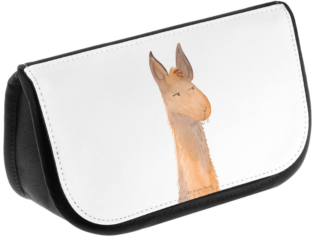 Kosmetiktasche Lamakopf genervt Kosmetikbeutel, Kulturtasche, Kulturbeutel, Schminktasche, Make-Up Tasche, Lama, Alpaka, Lamas, Recht haben, genervt sein, Freundin, beste Freundin, Partnerin, Büro, Büroalltag, Chef, Chefin, Azubi