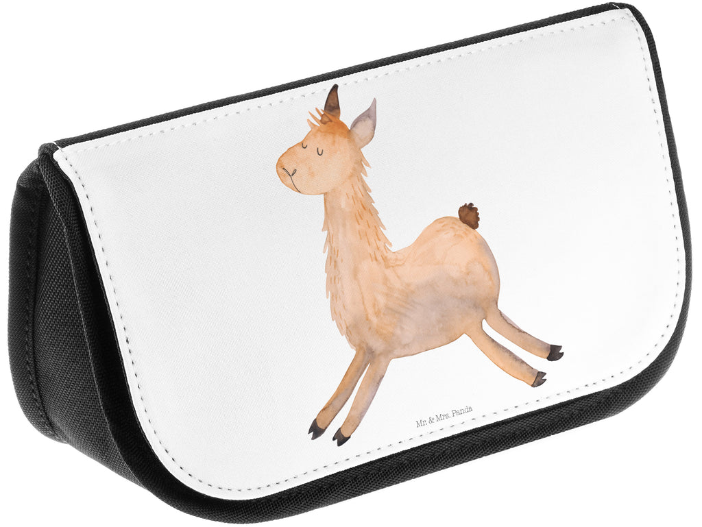 Kosmetiktasche Lama springend Kosmetikbeutel, Kulturtasche, Kulturbeutel, Schminktasche, Make-Up Tasche, Lama, Alpaka, Lamas, Lieblingstag, Happy day, fröhlich, Glück, Freundin, Liebeskummer, Neustart, guten Morgen, Start, Prüfung, Abitur