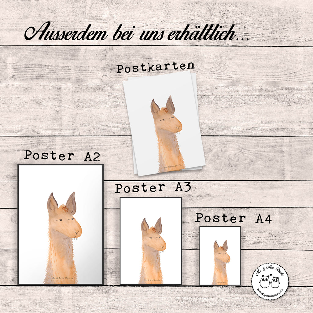 Poster Lamakopf genervt Poster, Wandposter, Bild, Wanddeko, Küchenposter, Kinderposter, Wanddeko Bild, Raumdekoration, Wanddekoration, Handgemaltes Poster, Mr. & Mrs. Panda Poster, Designposter, Kunstdruck, Posterdruck, Lama, Alpaka, Lamas, Recht haben, genervt sein, Freundin, beste Freundin, Partnerin, Büro, Büroalltag, Chef, Chefin, Azubi