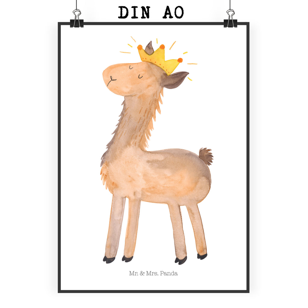 Poster Lama König Poster, Wandposter, Bild, Wanddeko, Küchenposter, Kinderposter, Wanddeko Bild, Raumdekoration, Wanddekoration, Handgemaltes Poster, Mr. & Mrs. Panda Poster, Designposter, Kunstdruck, Posterdruck, Lama, Alpaka, Lamas, König, Königin, Freundin, Mama, Papa, Büro Kollege, Kollegin, Chef, Vorgesetzter, Abi, Abitur