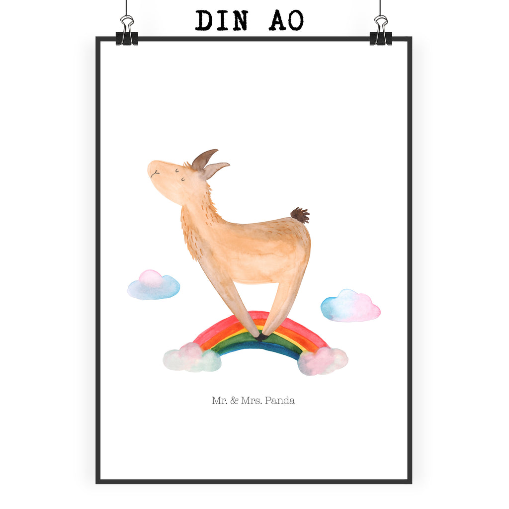 Poster Lama Regenbogen Poster, Wandposter, Bild, Wanddeko, Küchenposter, Kinderposter, Wanddeko Bild, Raumdekoration, Wanddekoration, Handgemaltes Poster, Mr. & Mrs. Panda Poster, Designposter, Kunstdruck, Posterdruck, Lama, Alpaka, Lamas, Regenbogen, Haters gonna hate, Haters, Selbstständig, Außenseiter, Schule, Abi, Hobby, Wolkenland, Freiheit