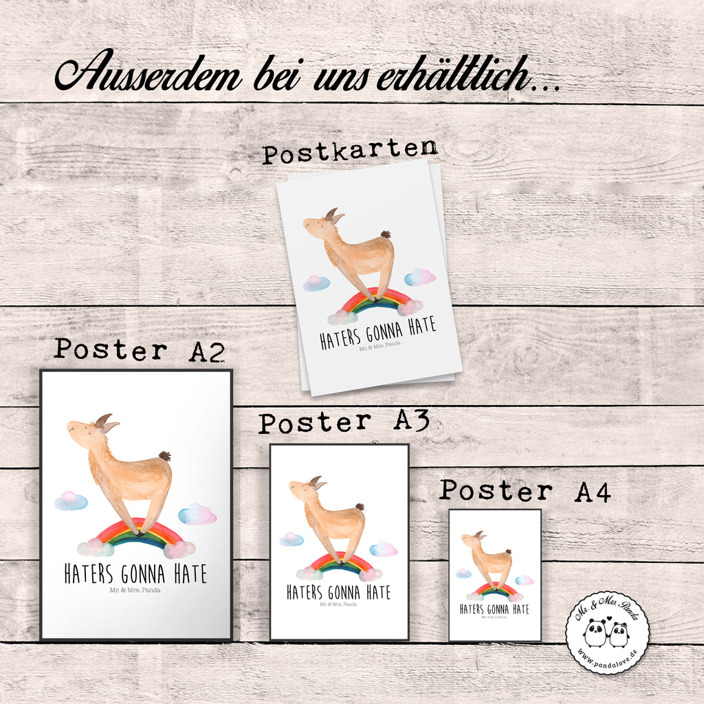 Poster Lama Regenbogen Poster, Wandposter, Bild, Wanddeko, Küchenposter, Kinderposter, Wanddeko Bild, Raumdekoration, Wanddekoration, Handgemaltes Poster, Mr. & Mrs. Panda Poster, Designposter, Kunstdruck, Posterdruck, Lama, Alpaka, Lamas, Regenbogen, Haters gonna hate, Haters, Selbstständig, Außenseiter, Schule, Abi, Hobby, Wolkenland, Freiheit